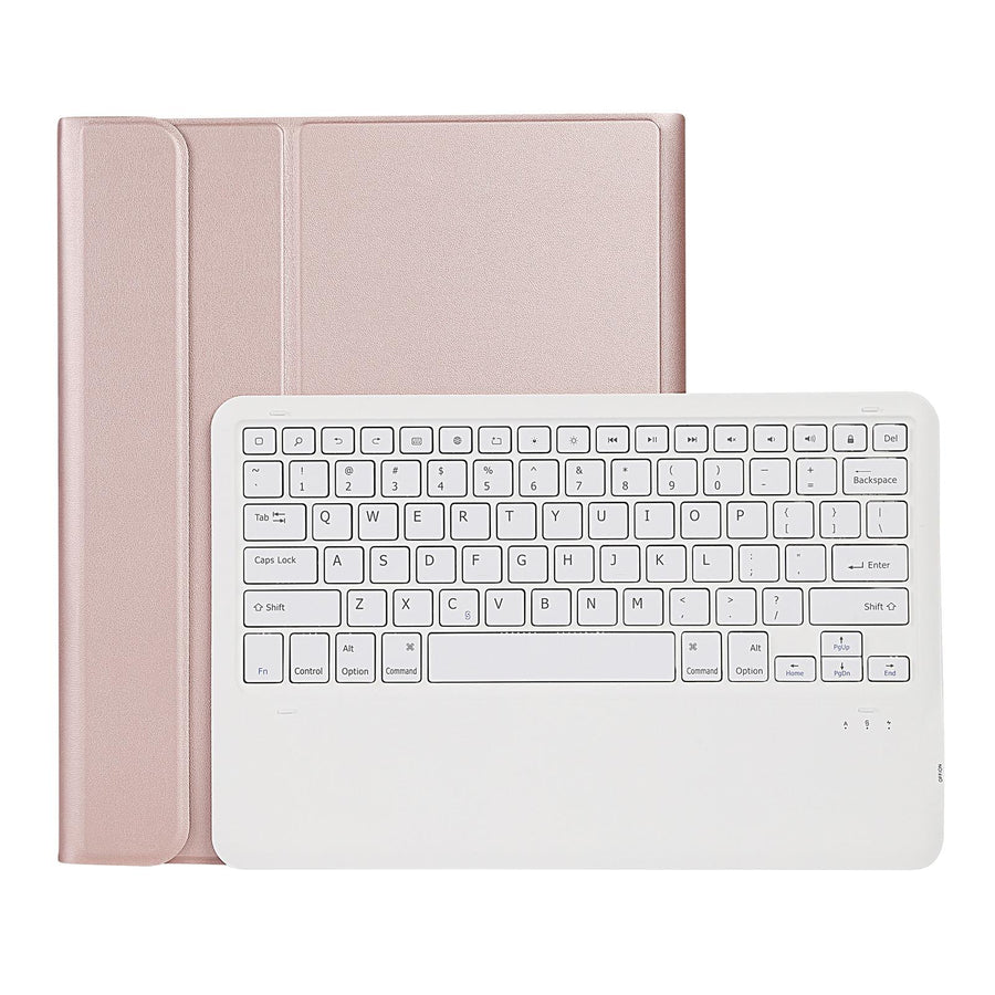 Ultra-Thin Detachable Bluetooth Keyboard Leather Case For Ipad Pro 12.9 2018 With Pen Slot - Rose Gold
