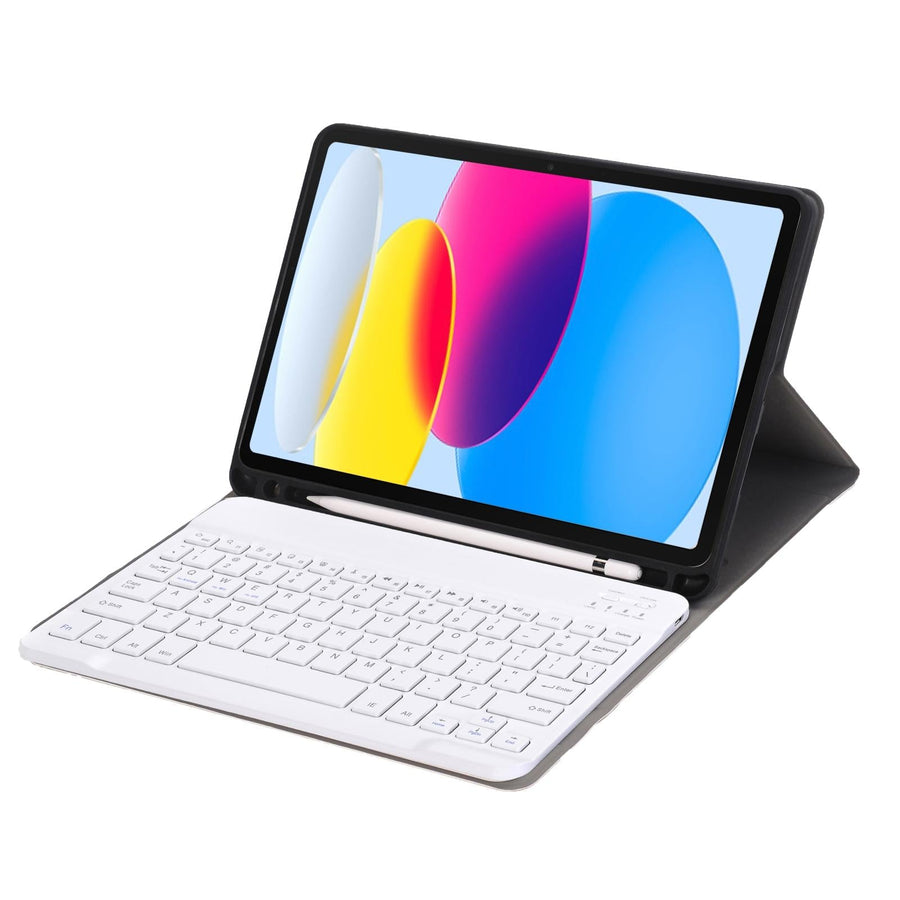 Ultra-Thin Bluetooth Keyboard Leather Tablet Case For Ipad 10.9 2022 With Pen Slot - Rose Gold