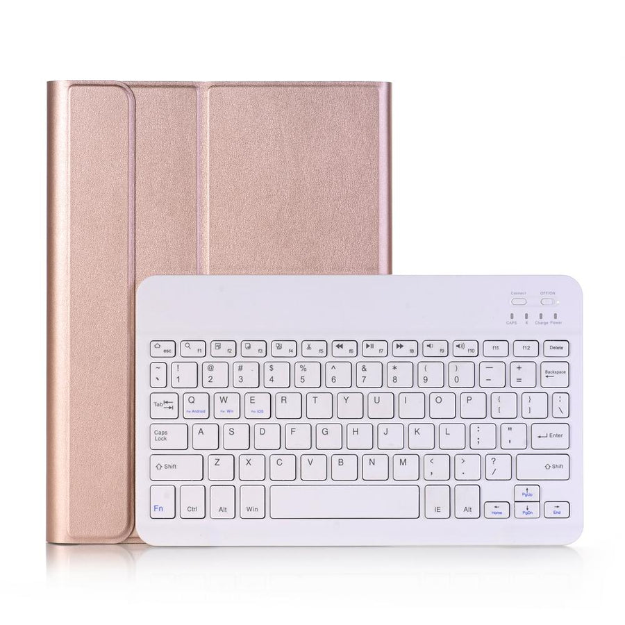 10.2 Ipad Bluetooth Keyboard Case With Stand - Ultra-Thin & Detachable - Rose Gold