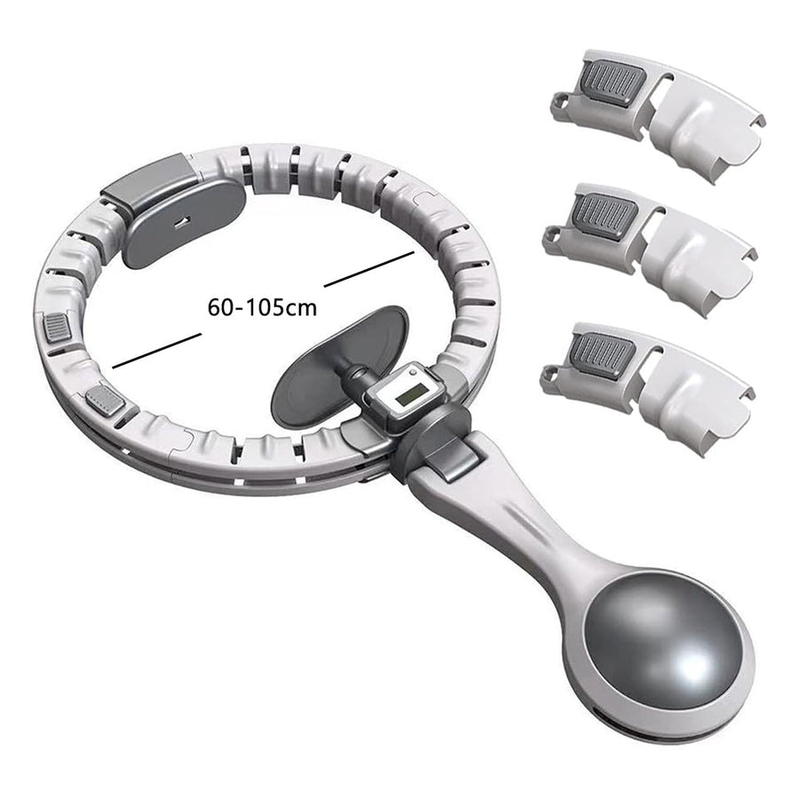 Vibe Geeks 360 Degree Smart Infinity Intelligent Hula Hoop - Gray 3  Adjustable Suction