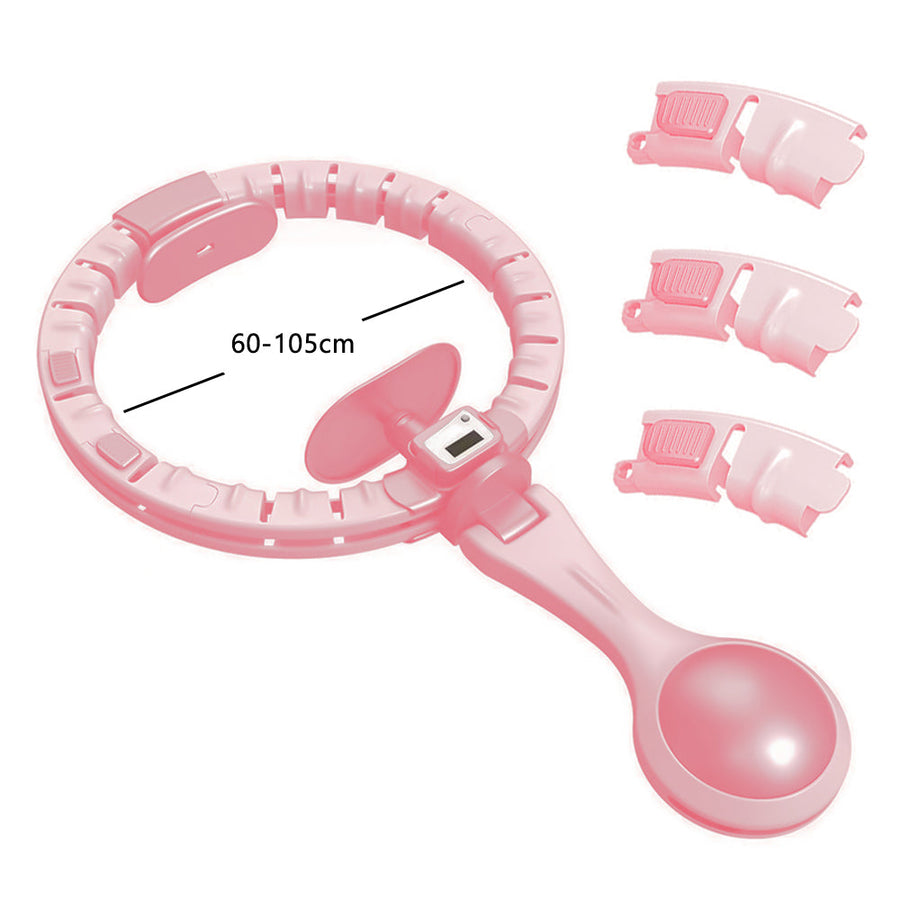 Vibe Geeks 360 Degree Smart Infinity Intelligent Hula Hoop - Pink 3  Adjustable Suction