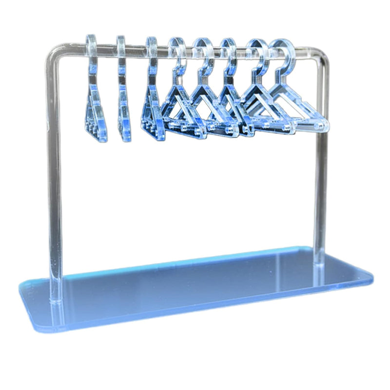 Vibe Geeks Acrylic Earring Hanging Display Rack Stand with Mini Coat Hangers - Blue