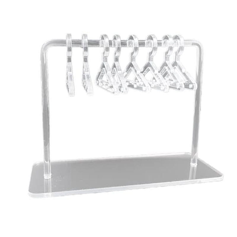 Vibe Geeks Acrylic Earring Hanging Display Rack Stand with Mini Coat Hangers - Transparent