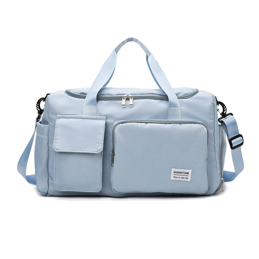 Vibe Geeks Waterproof and Lightweight Zipper Sports Gym Bag with Shoe Compartment - Sky Blue