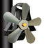 High Temp 5-blade Heat Powered Stove Fan for Fireplaces - Grey