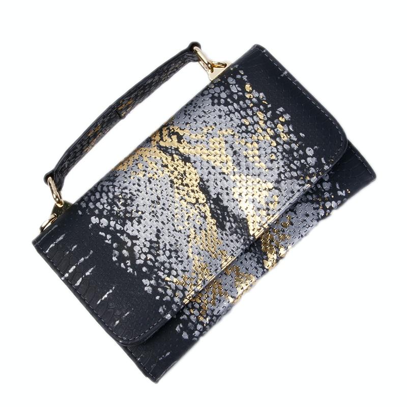 Versatile Lady Crossbody Wrist Bag - Multi-functional - Sequins Black