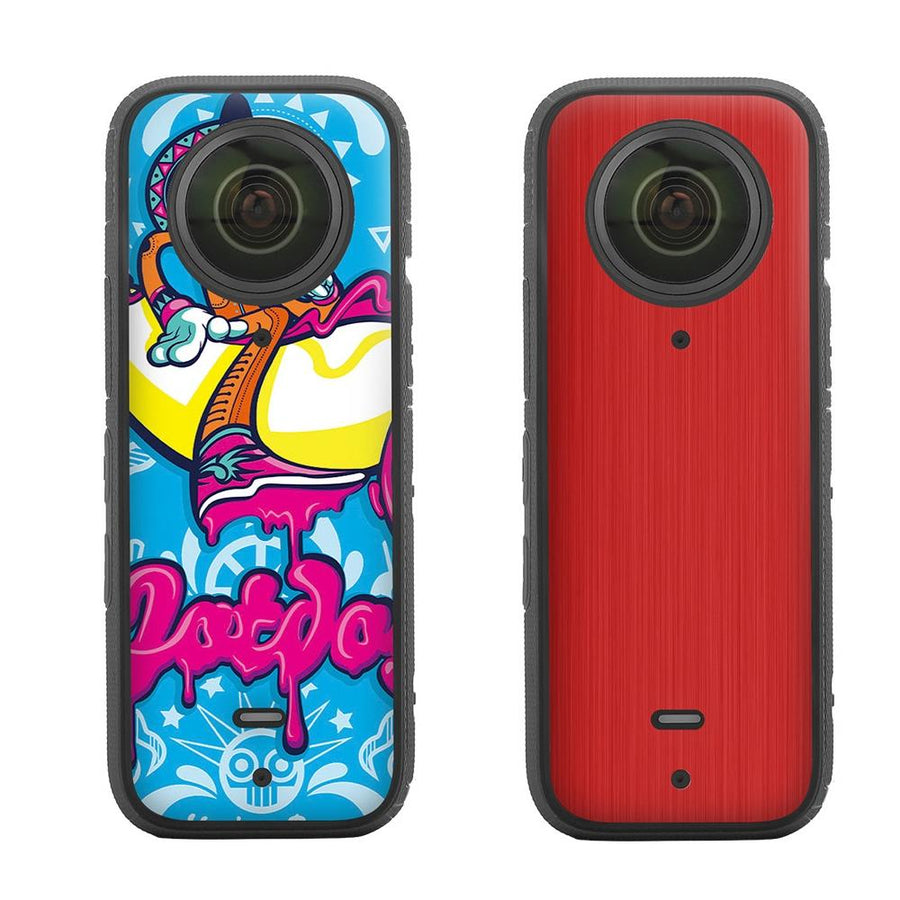 Protective Film Stickers for Dji Insta360 X3 Panoramic Camera - Pirate + Drawing Red