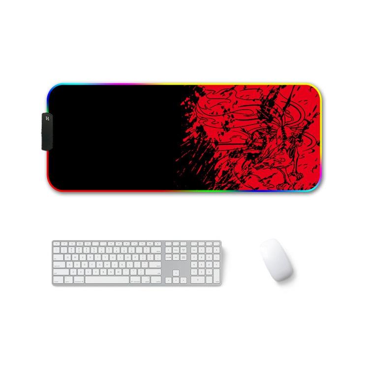 Rubber Thermal Transfer Rgb Luminous Non-Slip Mouse Pad - Red Fox