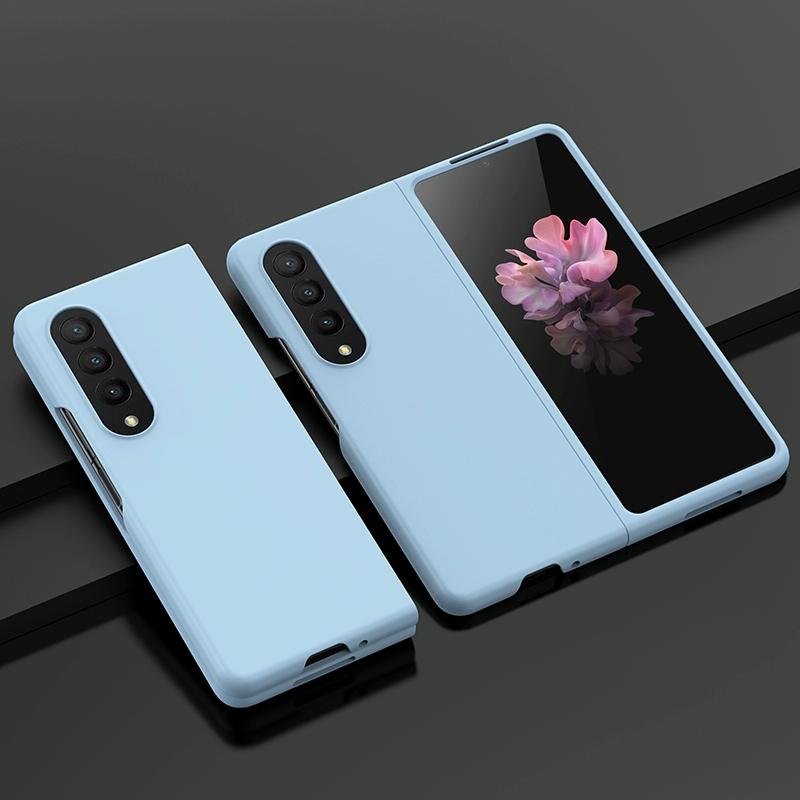 For Samsung Galaxy z Fold4 5G Smooth Skin Phone Case with Big Hole Fuel Injection - Mint Green
