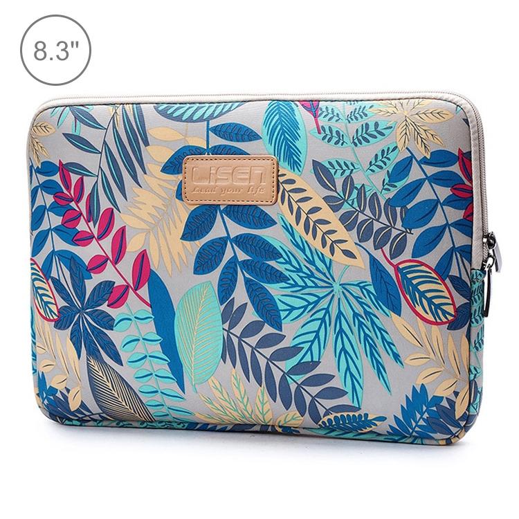 Sleeve Case Colourful Leaves Zipper Briefcase Carrying Bag - Grey