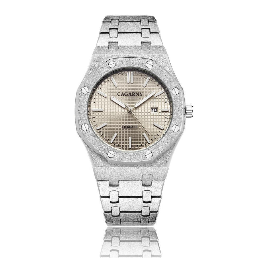 Gold Shell Black Dial Men Stainless Steel Watch with Dual Movement - Wa0335Sh