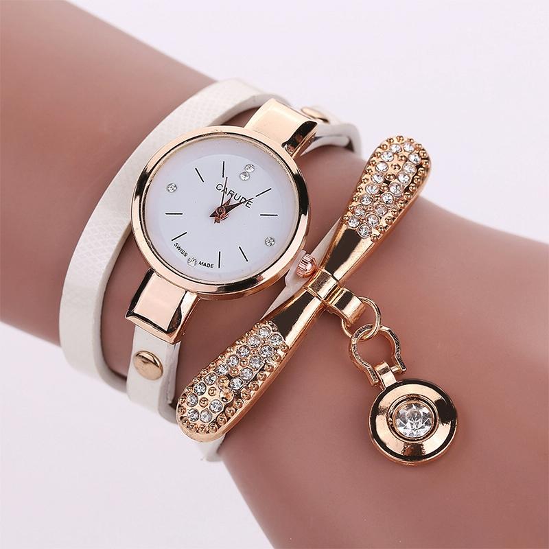 Stylish Leather Band Watch for Women - Casual Design - White