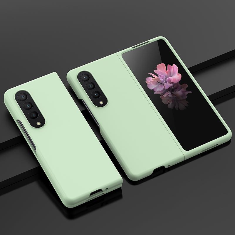 For Samsung Galaxy z Fold4 5G Smooth Skin Phone Case with Big Hole Fuel Injection - Lemon Yellow