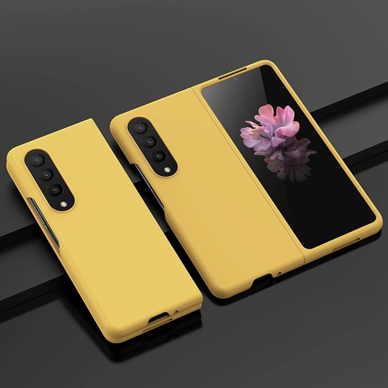 For Samsung Galaxy z Fold4 5G Smooth Skin Phone Case with Big Hole Fuel Injection - Flaming Orange