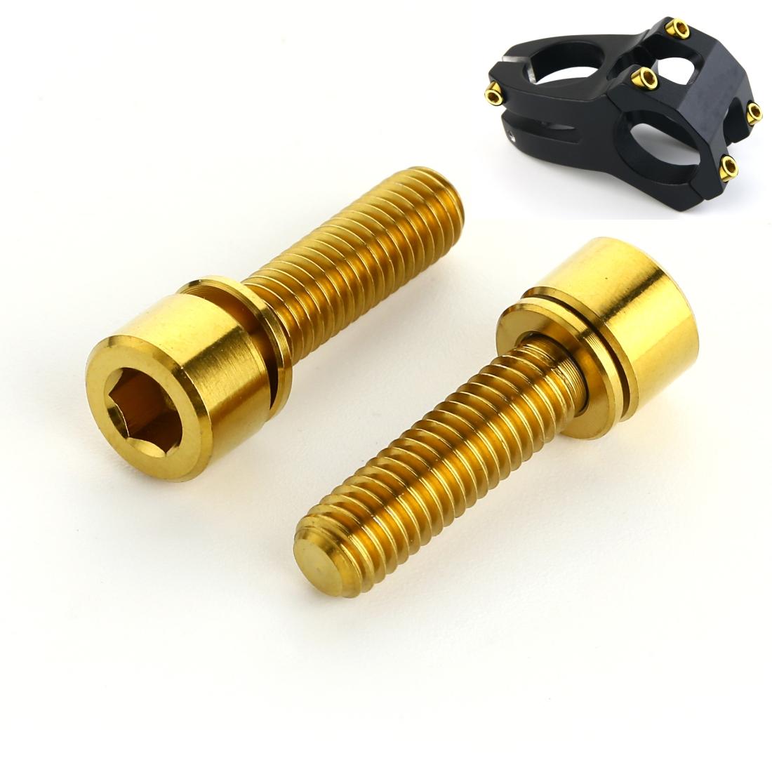 6 Titanium M5 18Mm Bike Bottle Cage Screws - Gold