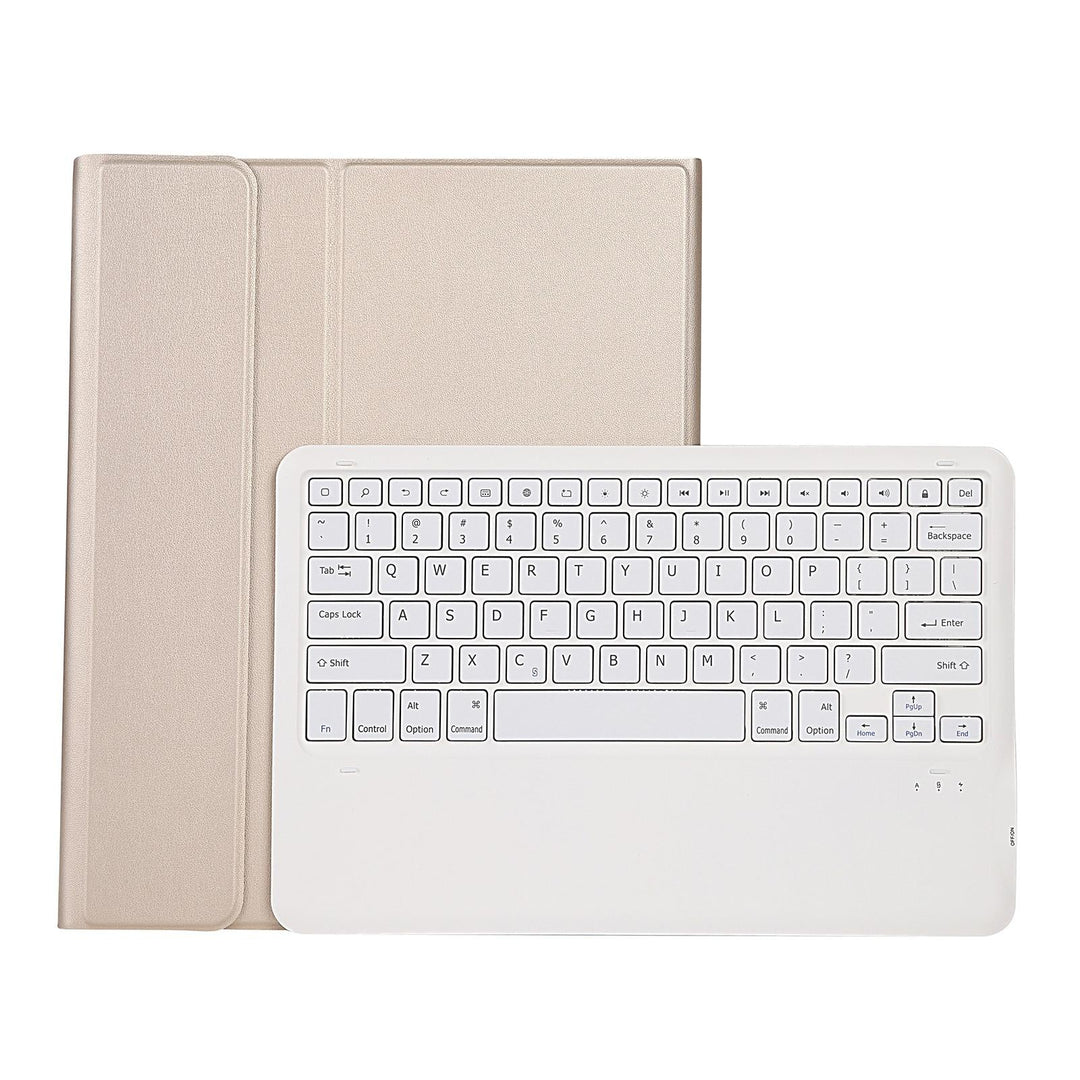 Ultra-Thin Detachable Bluetooth Keyboard Leather Case For Ipad Pro 12.9 2018 With Pen Slot - Gold