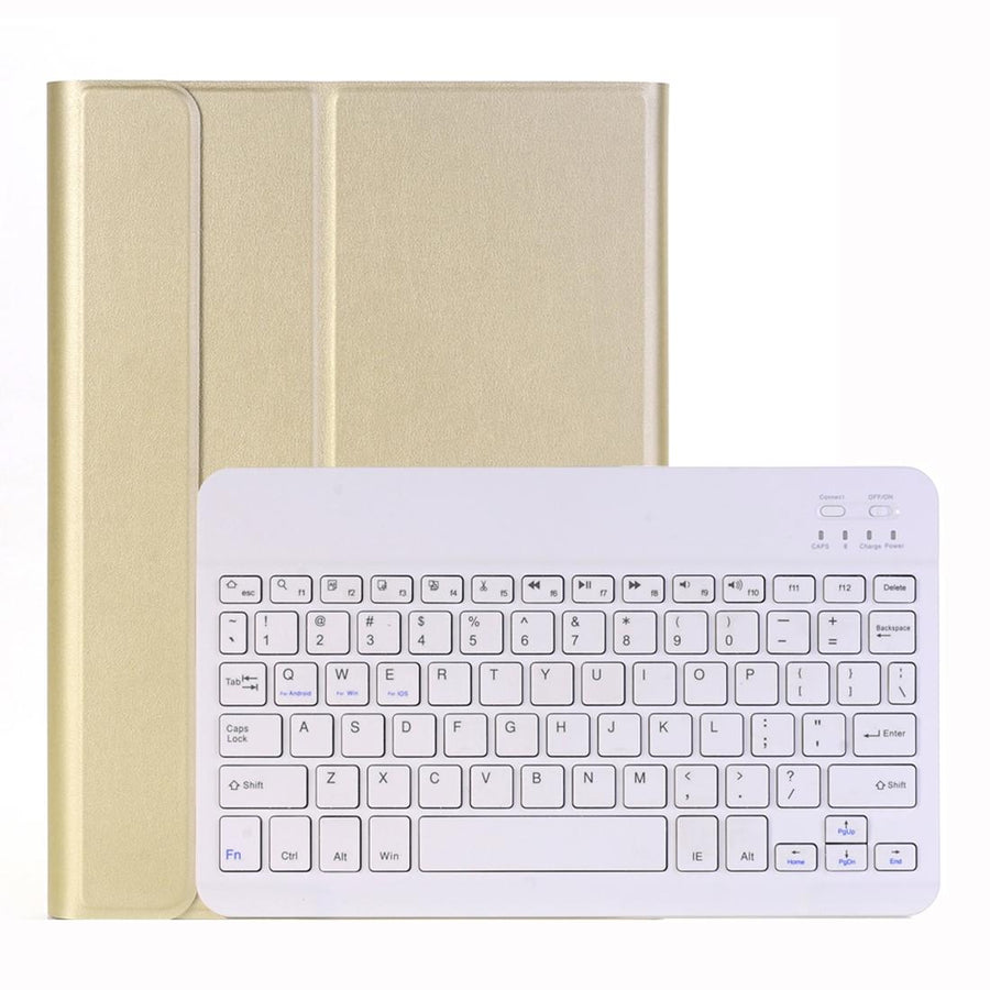 10.2 Ipad Bluetooth Keyboard Case With Stand - Ultra-Thin & Detachable - Gold