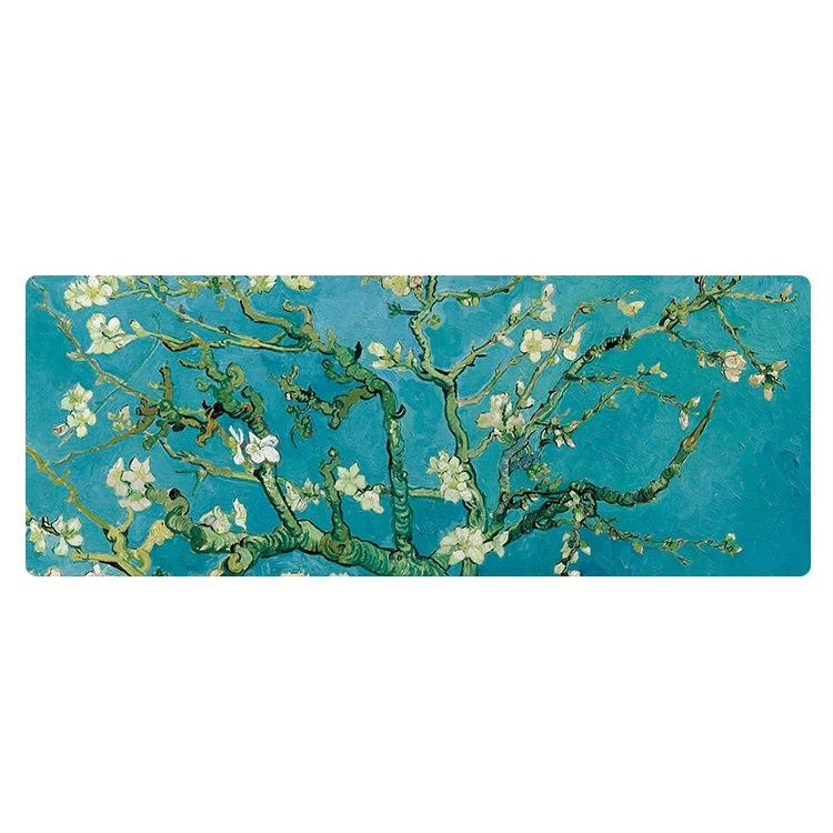 Large Oil Painting Desk Rubber Mouse Pad - Apricot Flower