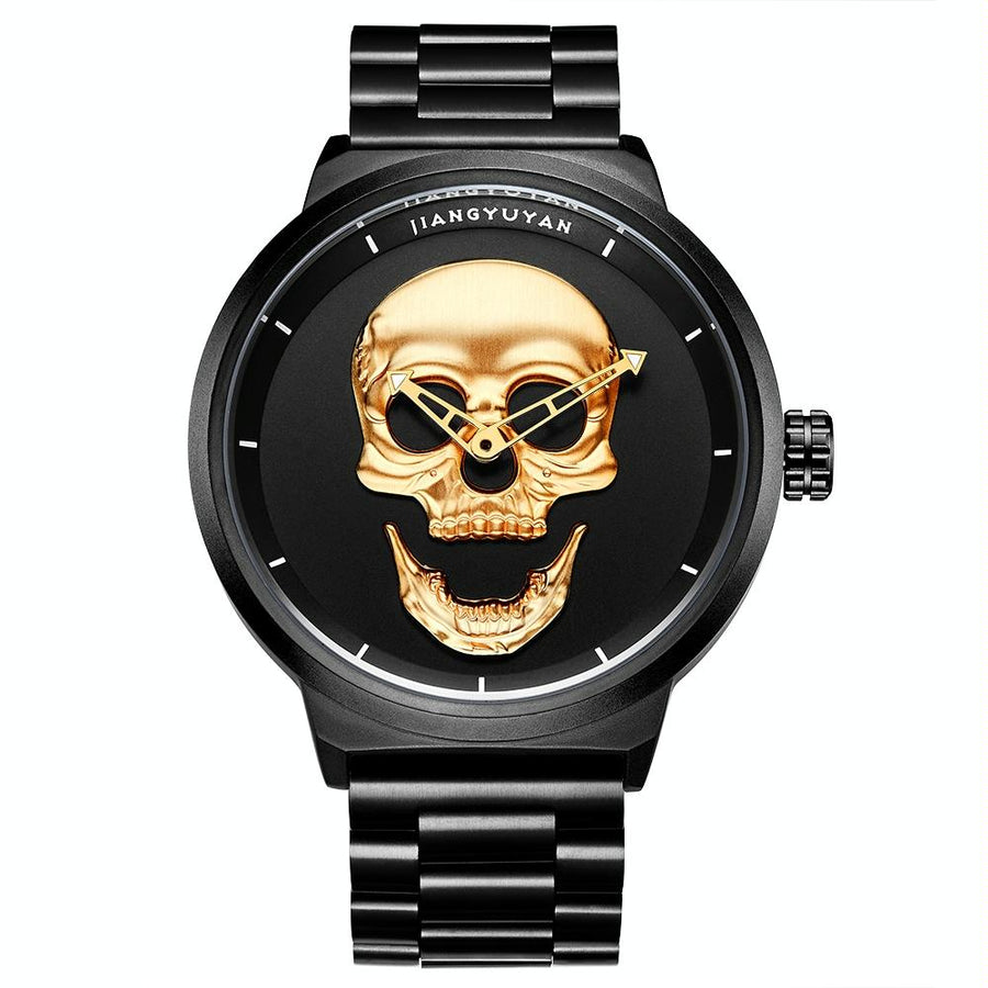 Stainless Steel Men Quartz Watch - Gold Band