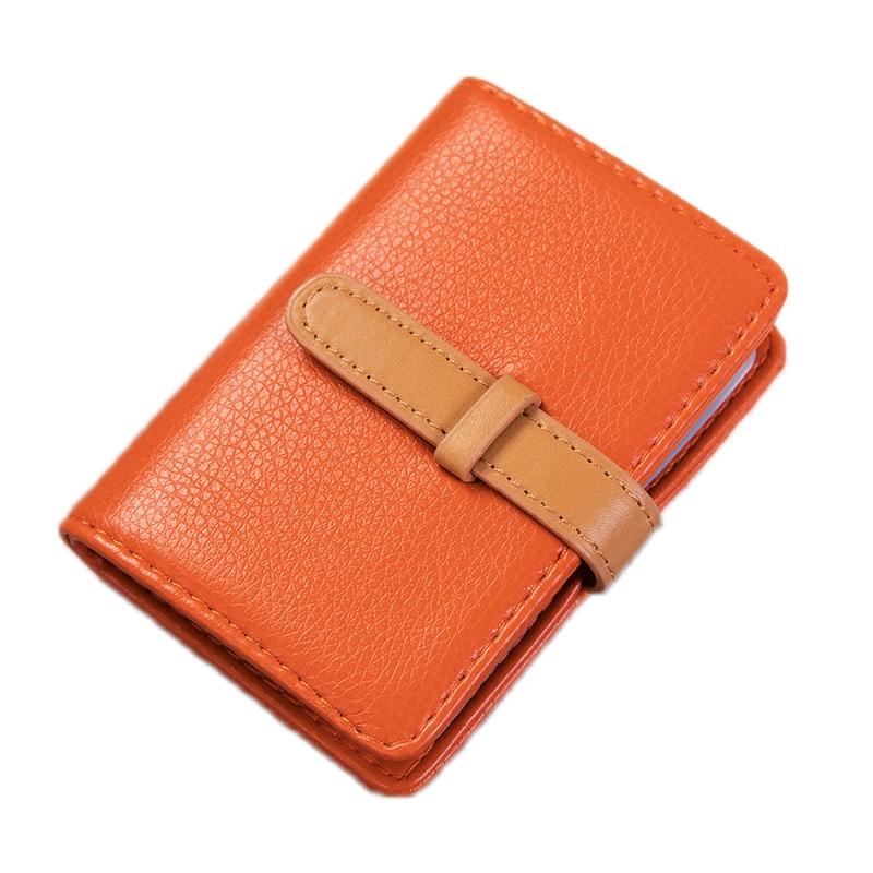 Portable Pu Leather Card Holder - Business & Credit Cards - Orange