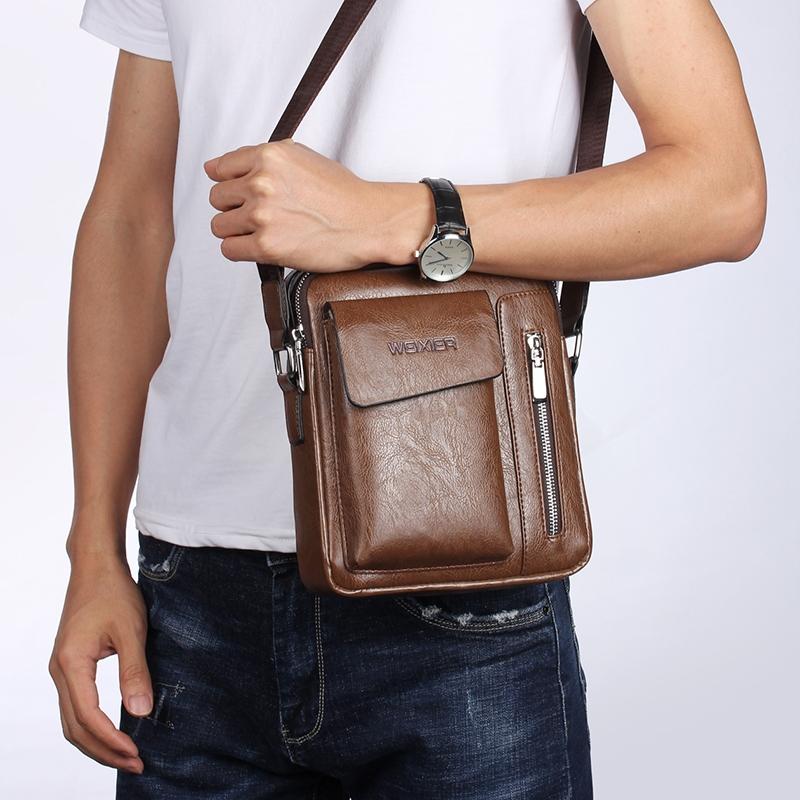Men Universal Shoulder Messenger Bag Fashionable And Functional L 24Cm X 20Cm X 6Cm - Khaki