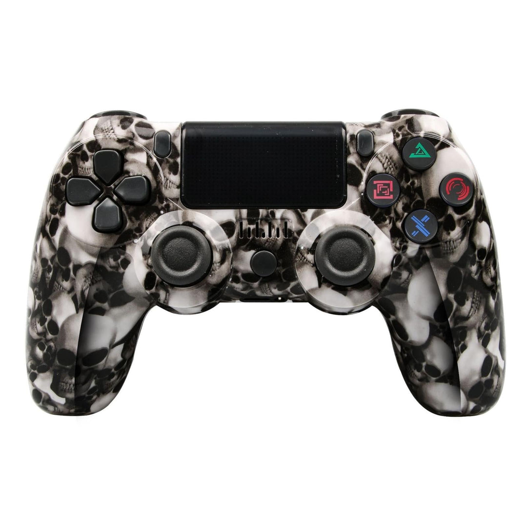 Wireless Bluetooth Game Controller for Ps4 with Dual Vibration and Light Strip - Skeleton