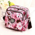 Waterproof Nylon Multilayer Crossbody Bag For Women - Pink Flower