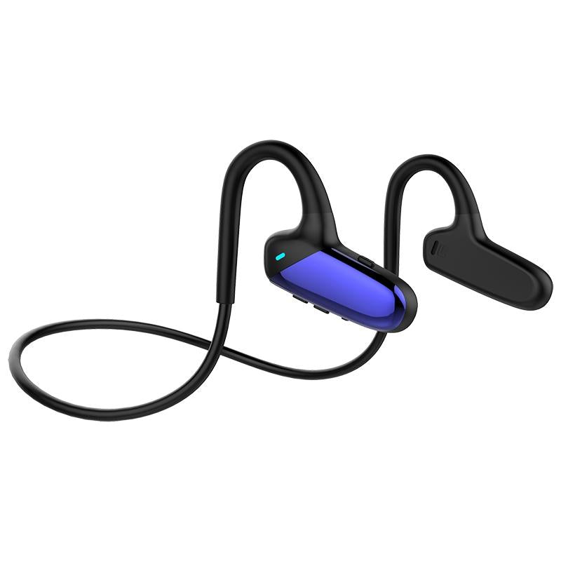 Waterproof Bone Conduction Bluetooth Earphones 5.0 for Sports - Blue