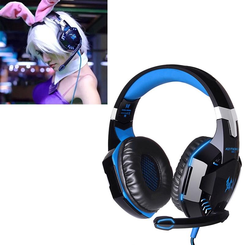 Over-Ear Gaming Headset With Mic & Led Light 2.2M Cable - Blue