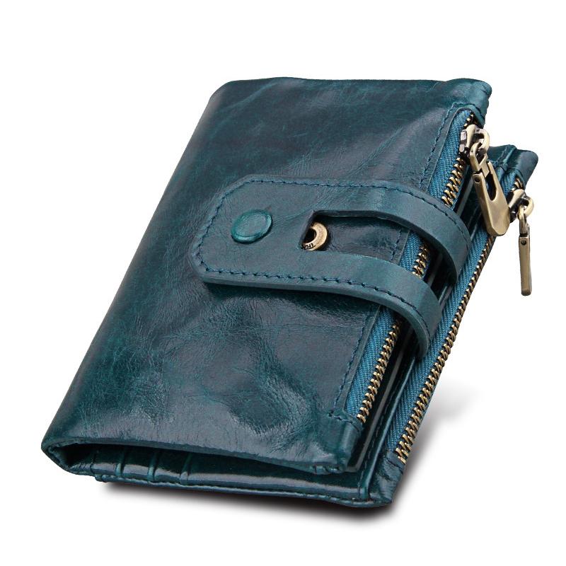 Men Rfid Blocking Cowhide Leather Wallet - Crazy Horse Texture - Ccb1083L