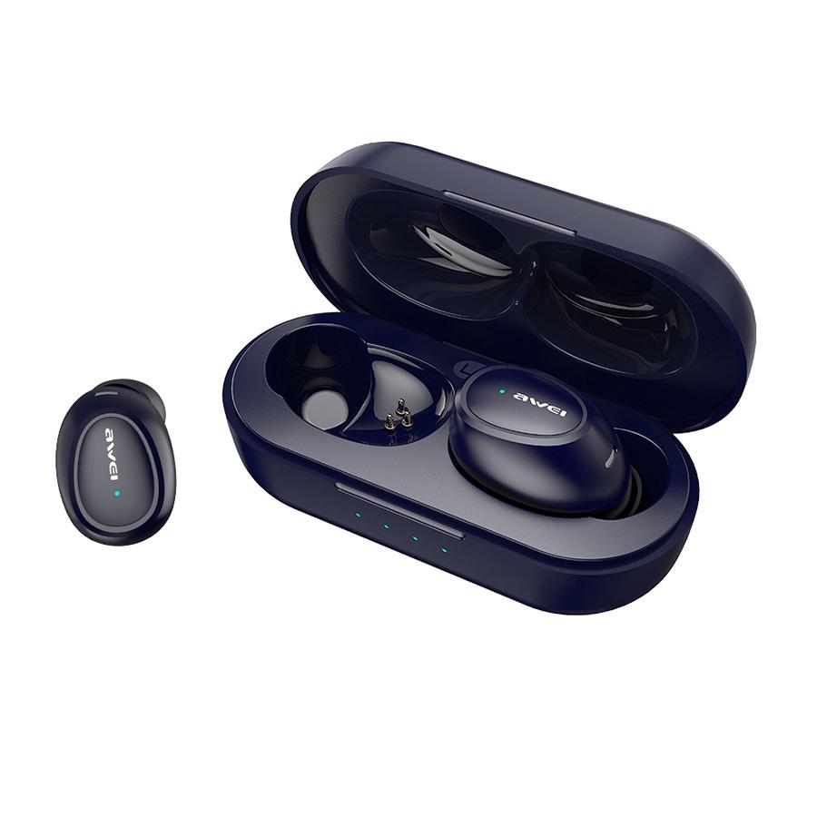 Wireless T16 Tws Bluetooth V5.0 Sports Headset with Charging Case - Blue