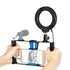 Vlogging Live Broadcast Smartphone Video Rig With 4.7 Inch Ring Led Selfie Light Kit And Cold Shoe Tripod Head - Blue