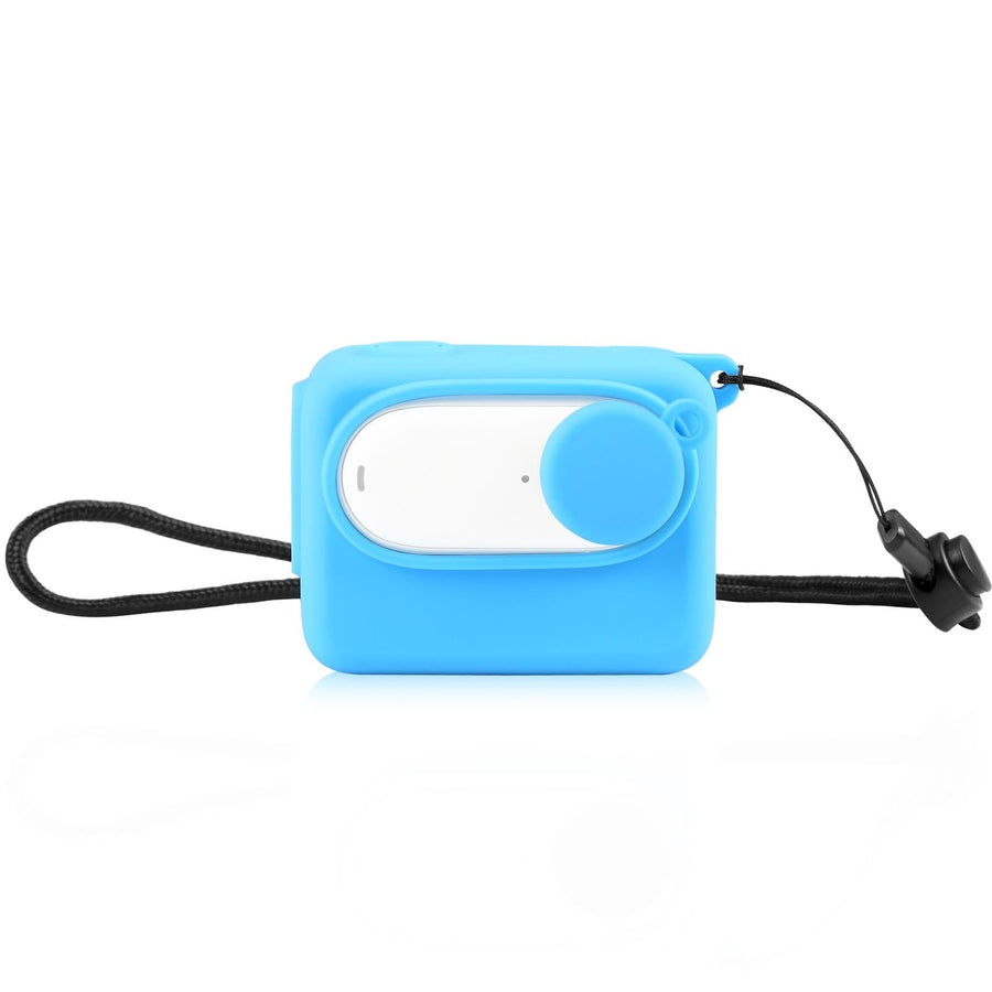 Insta360 Go 3 Charging Case with Silicone Cover Lens Cap and Strap - Blue