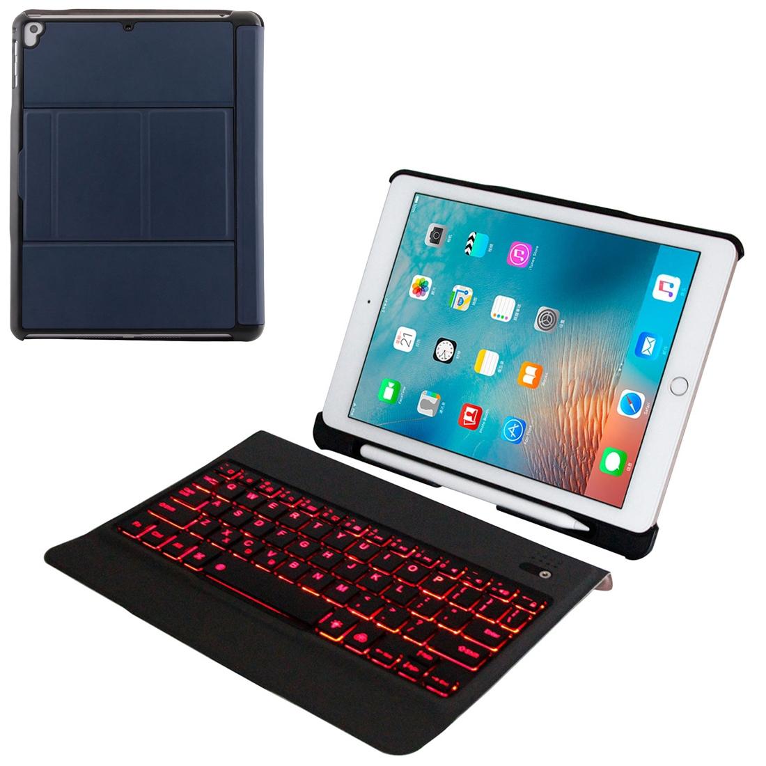 Bluetooth Keyboard & Leather Tablet Case For Ipad Air / Pro 9.7 - Detachable Ultra-Thin Multi-Angle Backlit - Blue