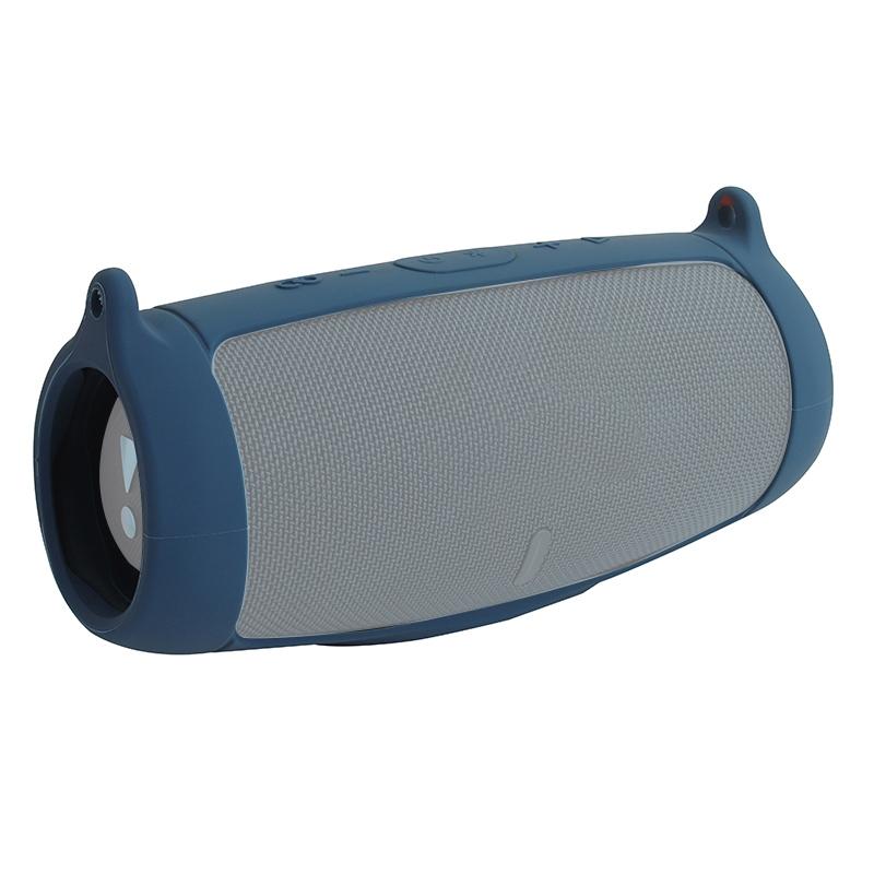 Portable Silicone Speaker Cover with Shoulder Strap & Carabiner for Jbl Charge 5 - Blue