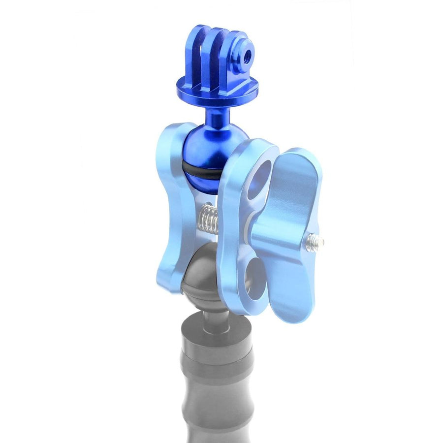 Aluminum Ball Head Adapter for Gopro Insta360 Dji Action Cameras - 2.5cm Diameter - Blue