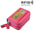 11-slot Rfid Blocking Leather Card Holder Wallet with Coin Pocket - Magenta