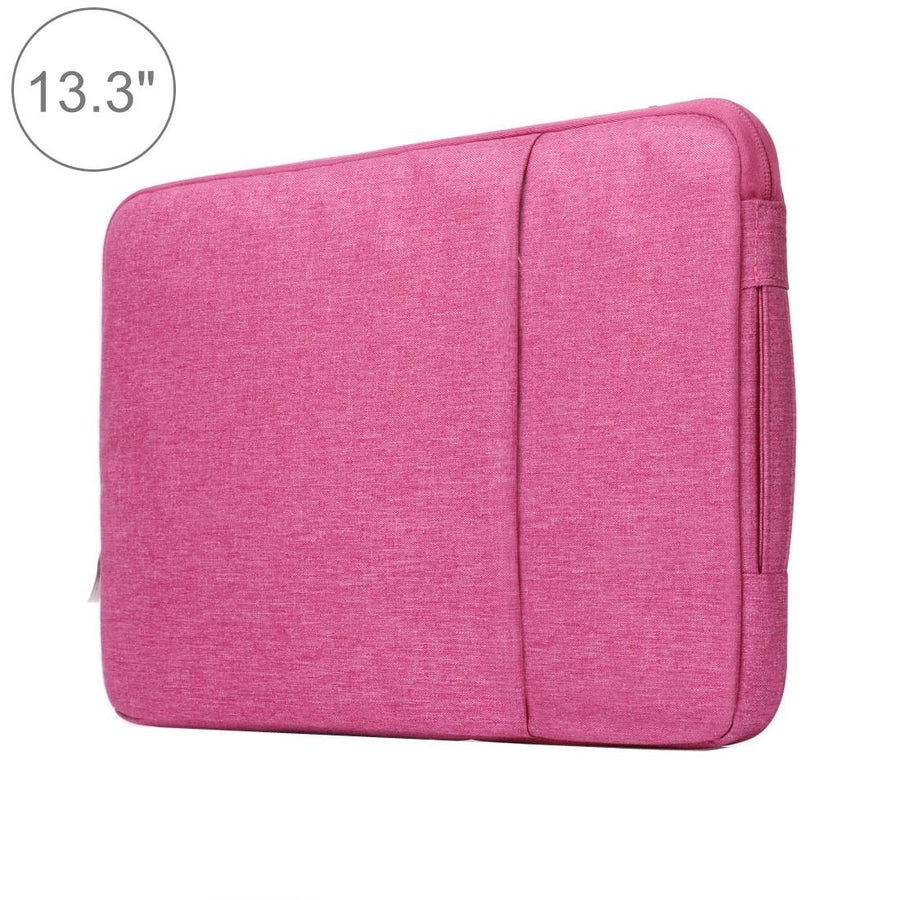 Universal Denim Laptop Bag for 13.3 Notebooks - Fits Macbook Air / Pro - Portable & Stylish - 35.5x26.5x2cm - Magenta