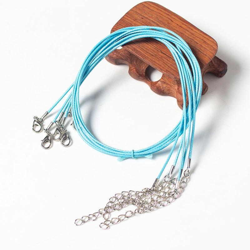 100 Crystal Pendant Necklaces On Rope Elegant Jewelry Lanyards - Lake Blue