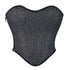 Gray Gothic Punk Crop Top Women Lacing Bandage Bustier With Zipper Plus Size S-Xxl - L