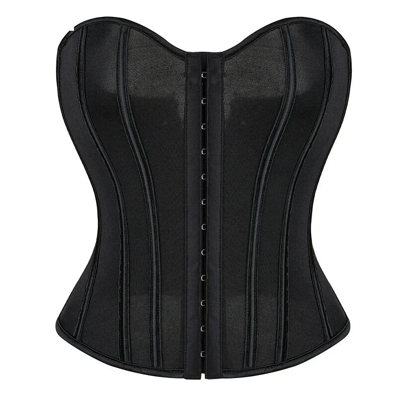 Translucent Gothic Bustier Crop Top Plus Size S-6Xl Burlesque Vintage Lingerie - Xxxl