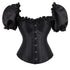 Black Lace-Up Ruffled Corset Bustier Plus Size S-6Xl - Xxl