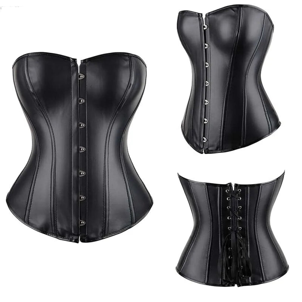 Steampunk Plus Size Slimming Body Shapewear Corset Red / Black - Black - S
