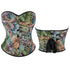 Floral Print Overbust Corset Monet Garden Style Lace Up Slimming Shapers - Xxl