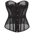 Transparent Gothic Corset With Thong Plus Size S-6Xl Mesh Net Lingerie Bustier - L
