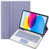 2022 Ipad 10.9 Lambskin Bluetooth Keyboard Case With Pen Slot - Purple