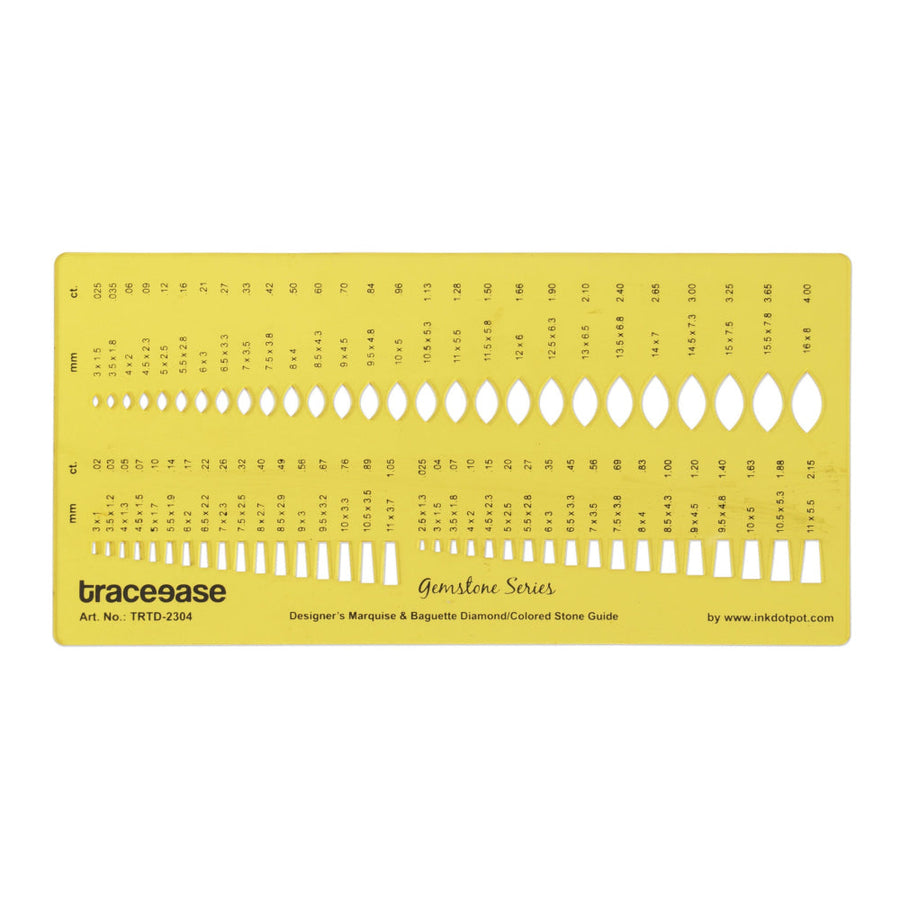 Designer Marquise and Baguette Diamond Gemstone Guide Jewellery Templates Drafting Tools Jewellery Designing Stencils