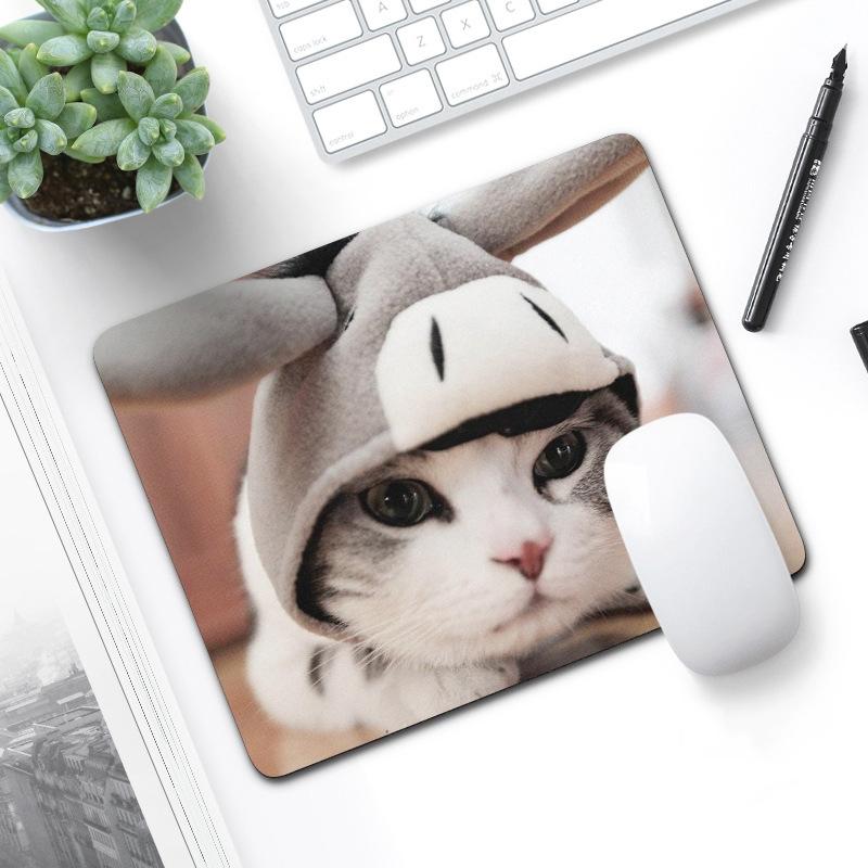 6 Piece Non Slip Mouse Pad Set 21 X 26Cm Thick Rubber Anti Skid Durable - Cute Kitten