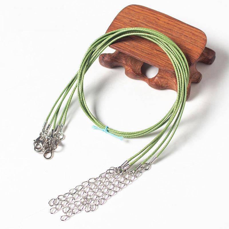 100 Crystal Pendant Necklaces On Rope Elegant Jewelry Lanyards - Green