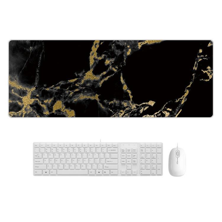 Marble Rubber Mouse Pad Durable & Stylish - Black Gold Marble